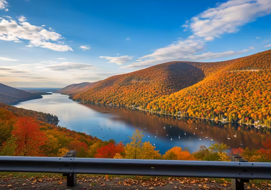 A breathtaking view looking north over the southern end of Canandaigua Lake from the scenic overlook near Naples.
